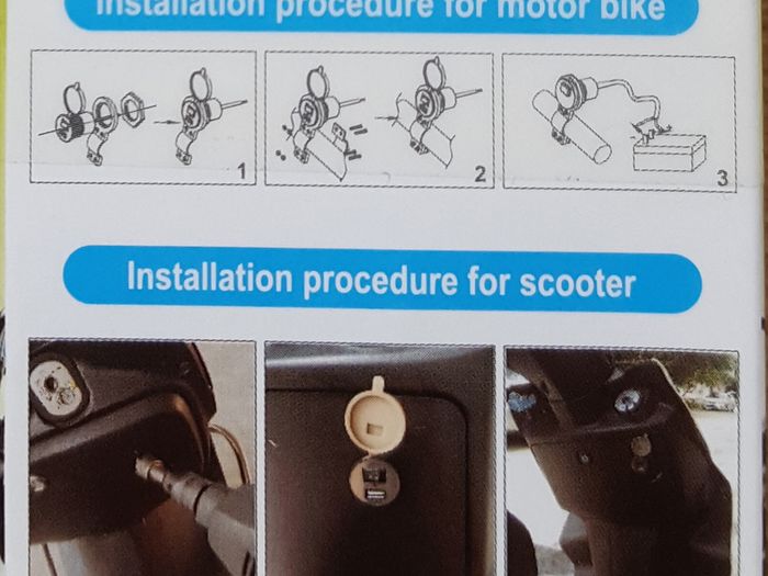 Motorcycle, Scooter, Car, Boat USB Charger with switch. Water and Dust proo