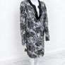 Pre Owned Primark Monochrome Tropical Leaf Print Beach Cover-Up Image 2