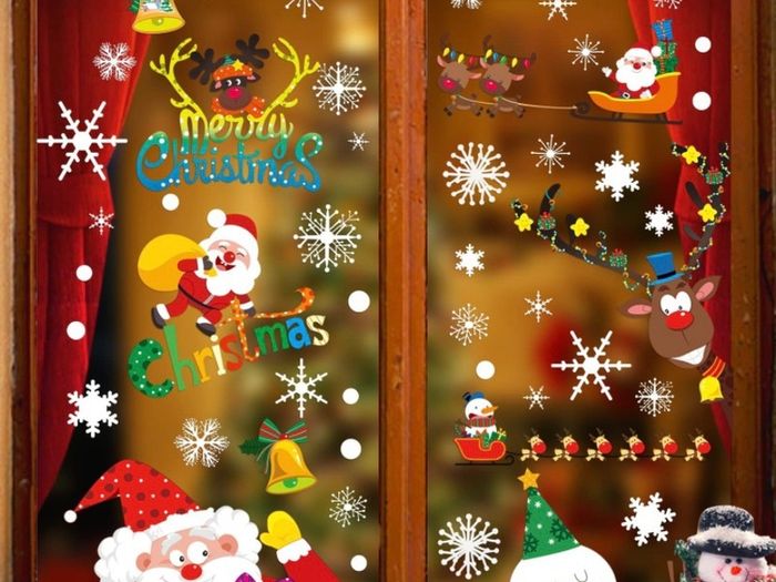 95 Pieces Christmas Window Clings, Staic Window Stickers Decals for Xmas Window Display Decoration (FREE POSTAGE)