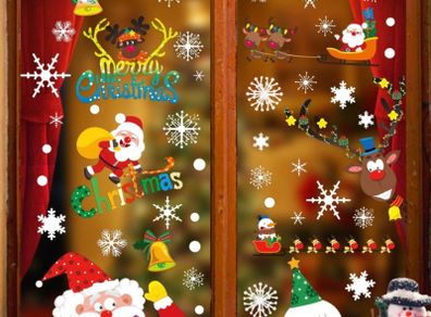 95 Pieces Christmas Window Clings, Staic Window Stickers Decals for Xmas Window Display Decoration (FREE POSTAGE)