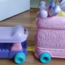 V-Tech pink walker/ride on train Image 3
