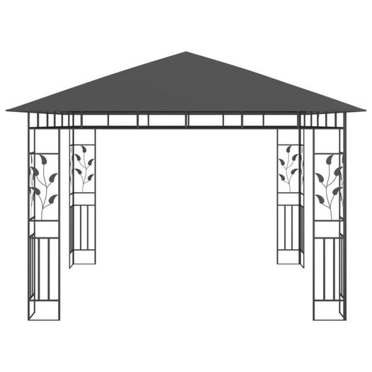 Gazebo with Mosquito Net and String Lights 3x3x2.73 m Anthracite 180 g/sq.m