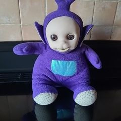Teletubbies Tinky Winky Vintage 1996 Golden Bear Plush Eyes Open and Shut