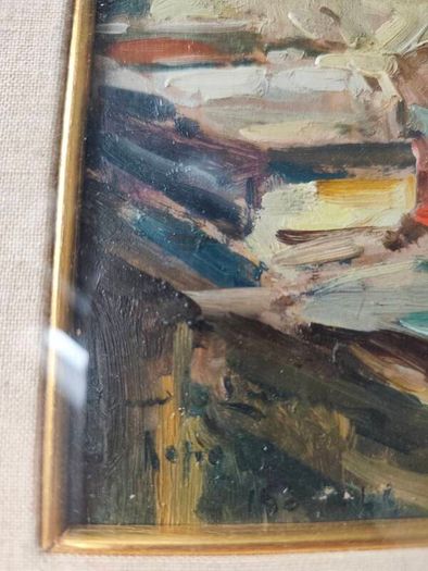 Oil painting of a girl reading at a desk