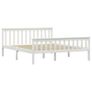 Bed Frame with 2 Drawers White Solid Pine Wood 160x200 cm Image 3