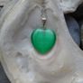 Green heart pendant,Jewellery,Necklace.Stainless steel chain,Gift Image 4