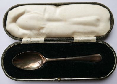 Antique Edwardian Hallmarked Sterling Silver Cased Teaspoon Sheffield 1906