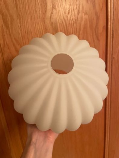 Two brand-new matching shades,  glass shade in opaline glass
