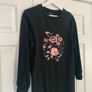 New Look Black Floral Embroidered Jumper Dress Image 6