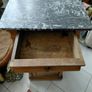 Antique Louis Phillippe style bedside table grey white veined marble top Image 3