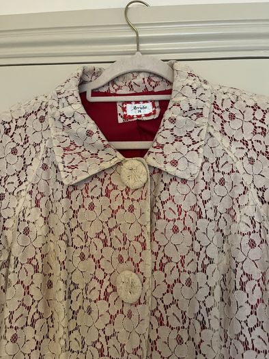 Cream and red Coat