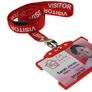 10 Pack 15mm Recycled Red Visitor Lanyards with Breakaway and Metal Lobster Clip Image 3