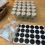 24 Silver Aluminum or bamboo Lid Glass Spice Jars never been used Image 2