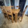 Extendable Solid Oak Dining Table & 6 leather dining chairs Image 5