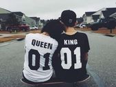 King And Queen Couple T-shirts For Valentines Day Gift Present Set Idea