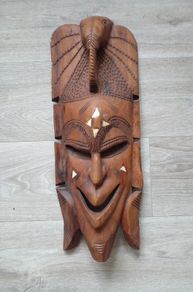 Vintage Rare Find  Hand Carved Wooden Elephant Mask.