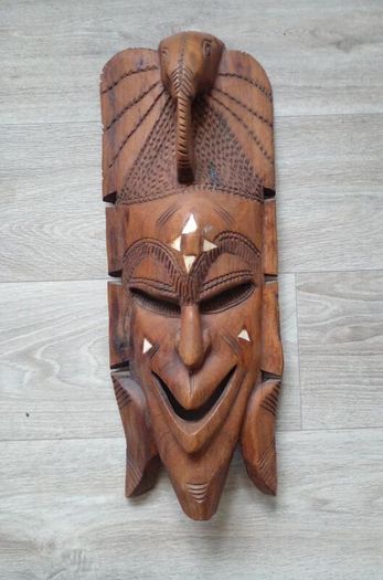 Vintage Rare Find  Hand Carved Wooden Elephant Mask.