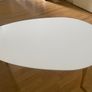 Oval white coffee table with wooden legs Image 2