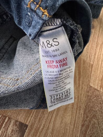 Baby Dungarees Age 0-3 Months