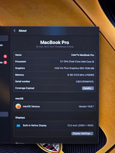 Macbook Pro 13in touchbar