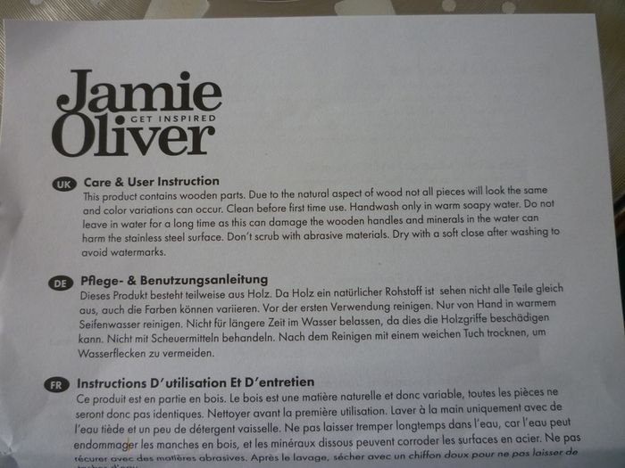 JAMIE OLIVER FRYING PAN BY TEFAL. Large Deep Frying or Omelette Pan.  Professional Series. WITH Jamie Oliver 4 piece steak cutlery set. Very Good Condition.