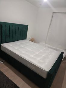 Luxury Emerald Green Bed and  Mattress  Bought Feb 2026  Nearly New