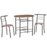 2-Seater Bar Stool and Table Set w/ Bottle Storage Shelf Wood Tone (FREE SHIPPING) Image 2