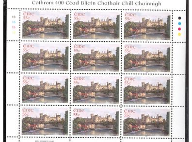 2009 Ireland The 400th Anniversary of the City of Kilkenny Commemorative Stamp Sheetlet Plate 1B1B1B1B Mint Never Hinged (MNH)