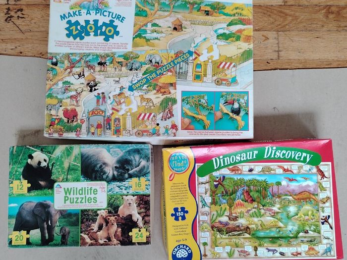 Vintage Children's Jigsaw Puzzle Bundle of 3 sets