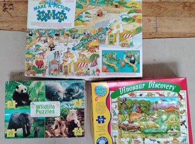 Vintage Children's Jigsaw Puzzle Bundle of 3 sets