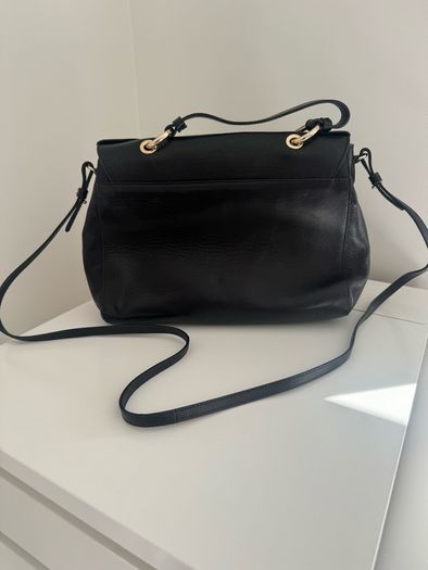 RED V Valentino genuine black leather crossbody bag with large bow and pink interior lining