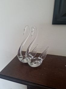 glass swans