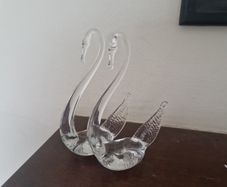 glass swans