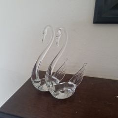 glass swans
