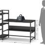 _Desk with shelves, 55 inch industrial style PC desk, computer table made of wood and metal, gaming desk office table for home office (black) Image 5