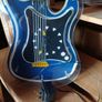 Vintage Blue Neon Light Clock Guitar Image 4
