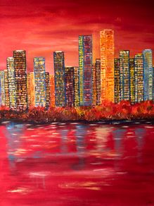 Red City original Oil Painting