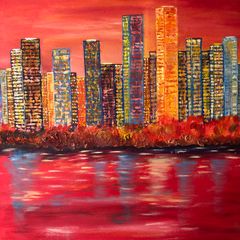 Red City original Oil Painting