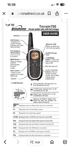 Binatone walkie talkie