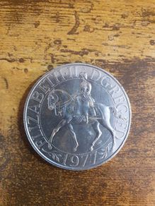 1977 Great Britain 25 Pence Silver Jubilee Elizabeth II Commemorative Coin, free standard postage