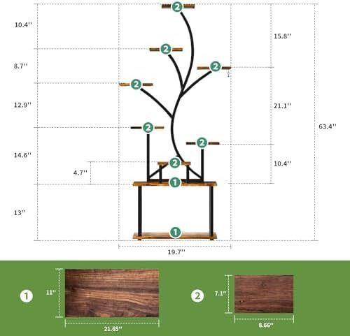 Plant Stand Indoor with Grow Lights, 9-Tier Tall S-Shaped Metal Plant Shelf Pot Stand for Plants Multiple, 161 CM Corner Shelf Plant