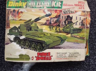 Vintage : Dinky Military Kit 1034 - 155mm. Mobile Gun - 1974