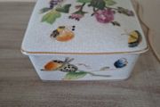 New Crackle Glazed Trinket Box Botantical Insects and Butterflies 10cm x 10cm