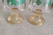 SET OF 2 Vintage German Schott Zwiesel Crystal Animal Wildlife Hunting Etched Frosted Set Amber Cordial Liqueur Wine Glasses Roemer Rhine Beehive