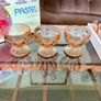 Retro Set of Six 1970s 80s Rose Glass Sundae Glasses Image 7