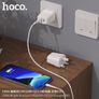 Hoco C85b Bright Dual Port Quick Wall Charger Pd20w + Qc3.0 Uk Plug Usb+c Port Image 6
