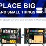 Metal Storage Cabinet with Wheels, Rolling Storage Cabinet with 2 Doors and Adjustable Shelves, Pegboard and 4 Hooks, Suitable for Garage, Home, Office, School, Black Image 7
