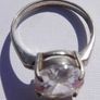 Vintage Sterling Silver 925 White Topaz Ring, Size P - 4,66g Image 7