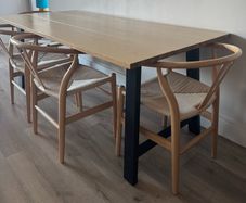 Oak Dining Table with black legs