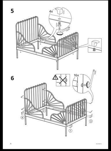 IKEA Pink Minnen Extendable Kids Bed and Mattress